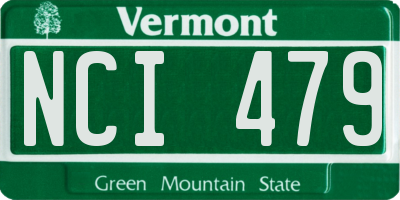 VT license plate NCI479