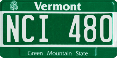 VT license plate NCI480