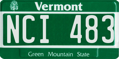 VT license plate NCI483