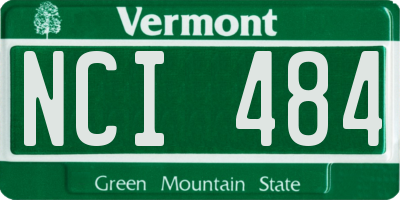 VT license plate NCI484