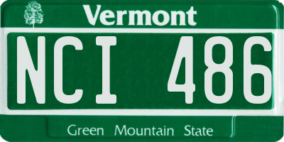 VT license plate NCI486