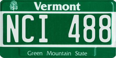 VT license plate NCI488