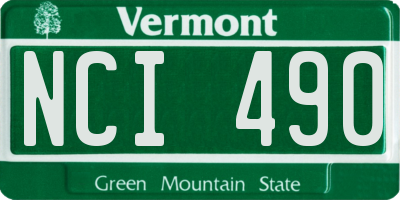 VT license plate NCI490