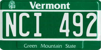 VT license plate NCI492