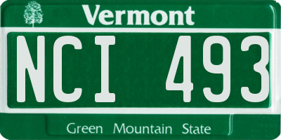 VT license plate NCI493