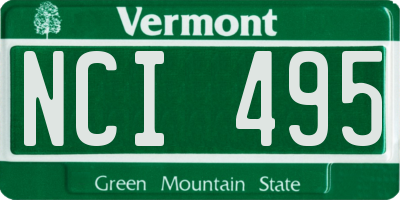 VT license plate NCI495