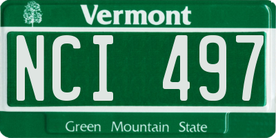 VT license plate NCI497
