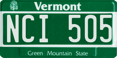 VT license plate NCI505
