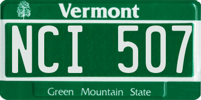 VT license plate NCI507