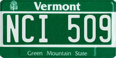 VT license plate NCI509
