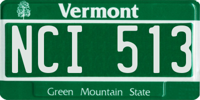 VT license plate NCI513
