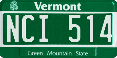 VT license plate NCI514