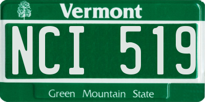 VT license plate NCI519
