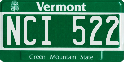 VT license plate NCI522