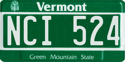 VT license plate NCI524