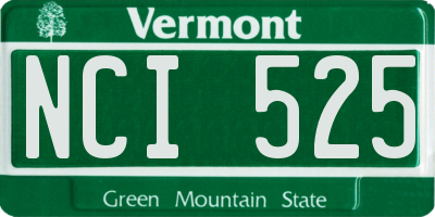 VT license plate NCI525