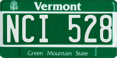 VT license plate NCI528