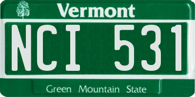 VT license plate NCI531