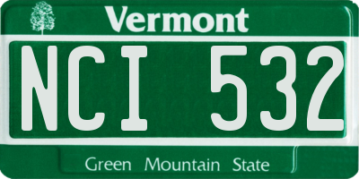 VT license plate NCI532