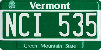 VT license plate NCI535