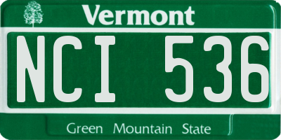 VT license plate NCI536