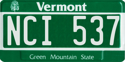 VT license plate NCI537