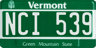 VT license plate NCI539