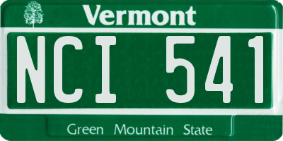 VT license plate NCI541