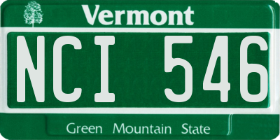 VT license plate NCI546