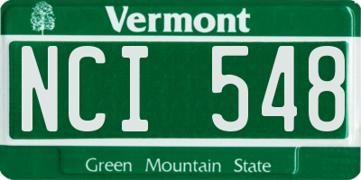 VT license plate NCI548