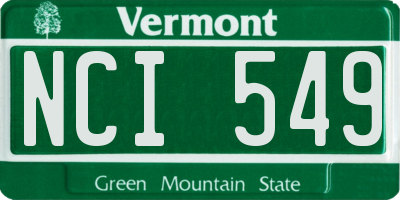 VT license plate NCI549