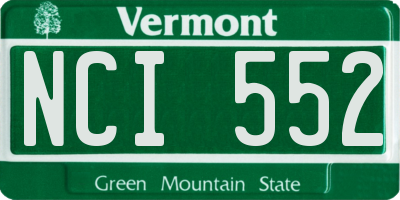 VT license plate NCI552