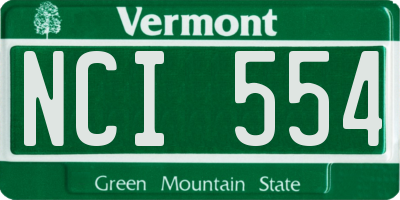 VT license plate NCI554