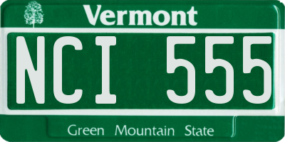 VT license plate NCI555