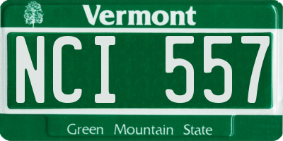 VT license plate NCI557
