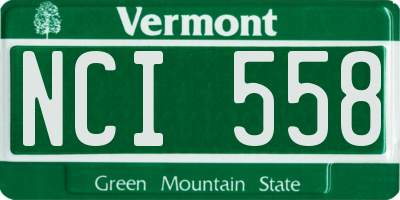 VT license plate NCI558