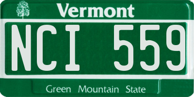 VT license plate NCI559