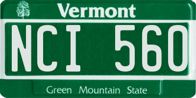 VT license plate NCI560