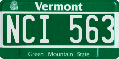 VT license plate NCI563