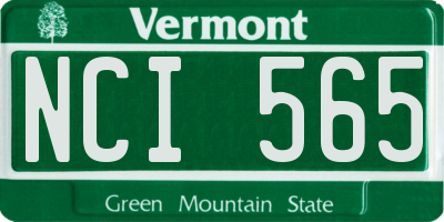 VT license plate NCI565