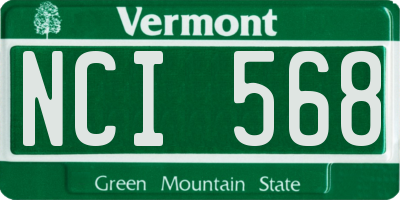 VT license plate NCI568