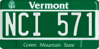 VT license plate NCI571