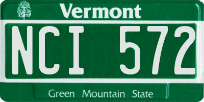 VT license plate NCI572