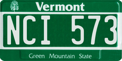 VT license plate NCI573