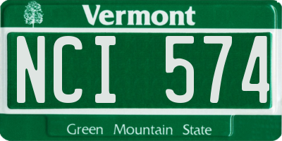 VT license plate NCI574