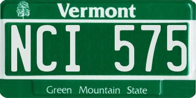 VT license plate NCI575
