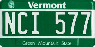 VT license plate NCI577
