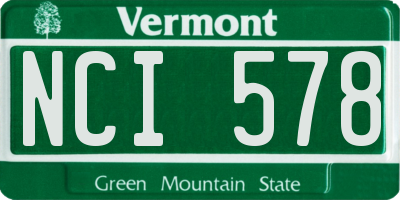 VT license plate NCI578