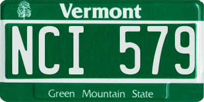 VT license plate NCI579