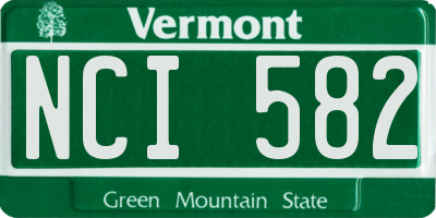 VT license plate NCI582